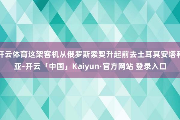 开云体育这架客机从俄罗斯索契升起前去土耳其安塔利亚-开云「中国」Kaiyun·官方网站 登录入口